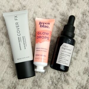Primer by Cover Fx, Glow Drops by Jecca Blac and Hydra Plumping BoosteR